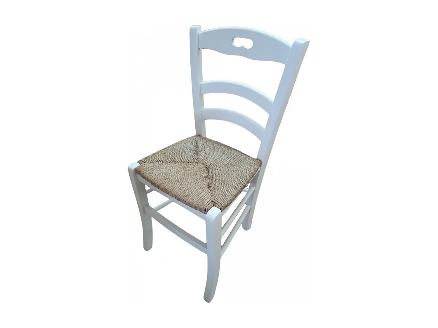 MOBILI 2G - SET 2 SEDIE SHABBY IMPUGNATURA LEGNO/PAGLIA LACCATA BIANCA (1022)