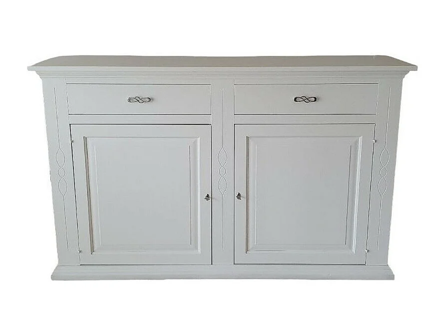MOBILI 2G - Credenza madia 2 porte legno shabby bianco 177x48x110 (1596)