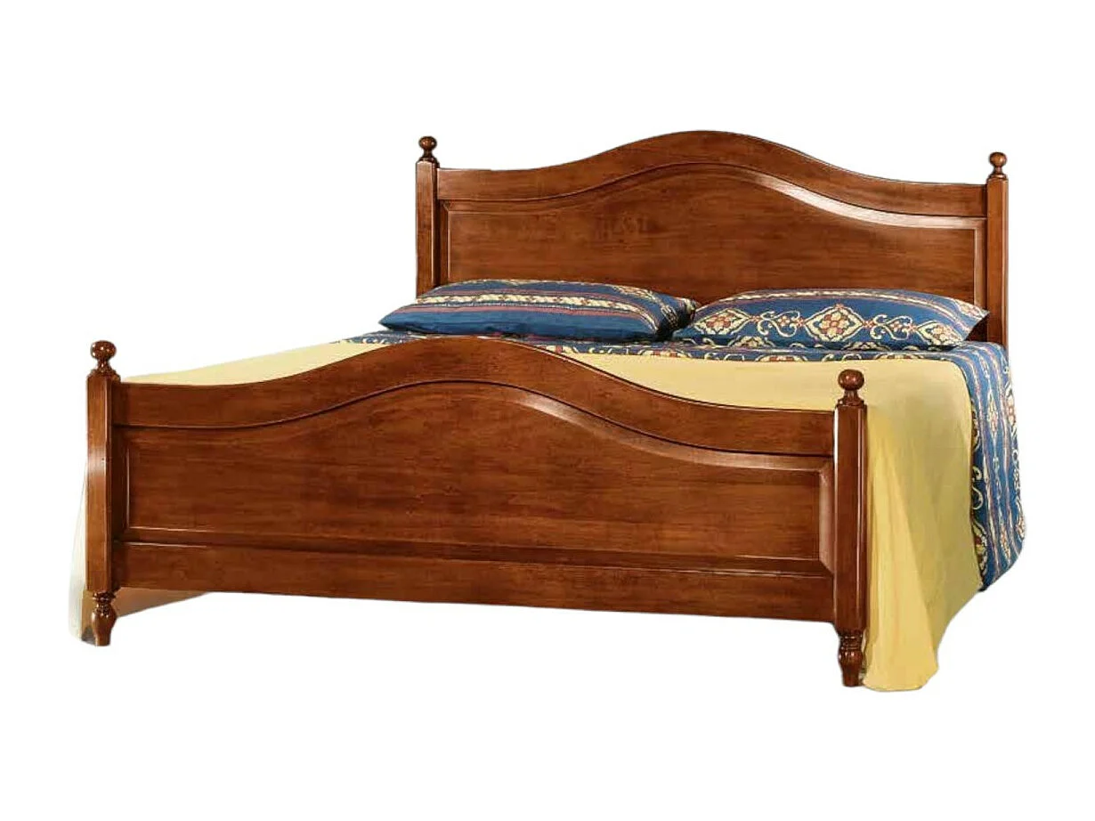 MOBILI 2G - Letto matrimoniale classico in legno tinta noce 175 H 112 P 212 (6126)
