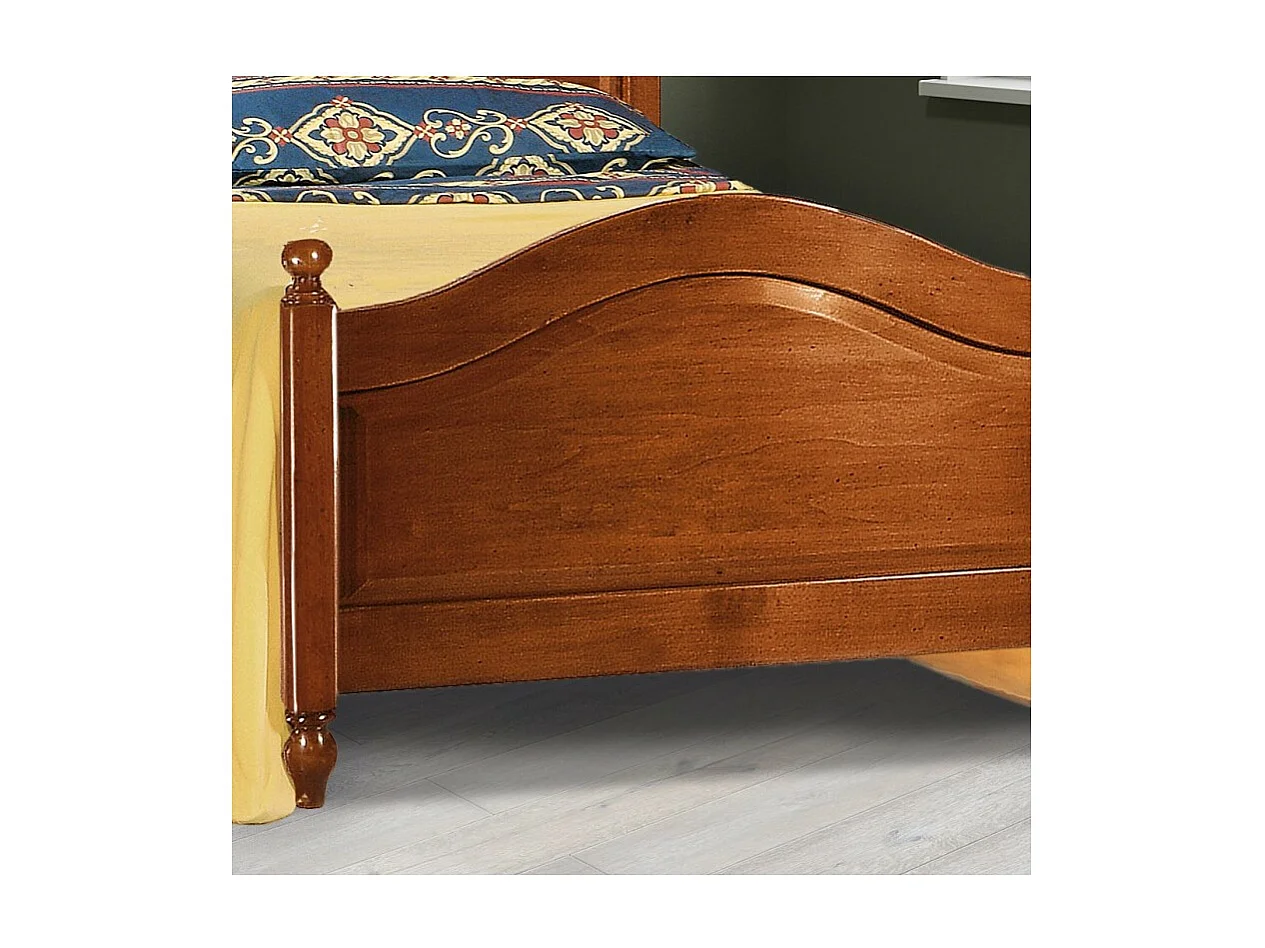 MOBILI 2G - Letto matrimoniale classico in legno tinta noce 175 H 112 P 212 (6126)