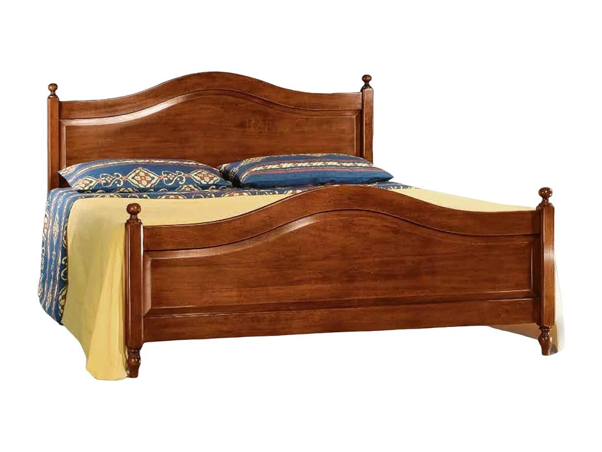 MOBILI 2G - Letto matrimoniale classico in legno tinta noce 175 H 112 P 212 (6126)