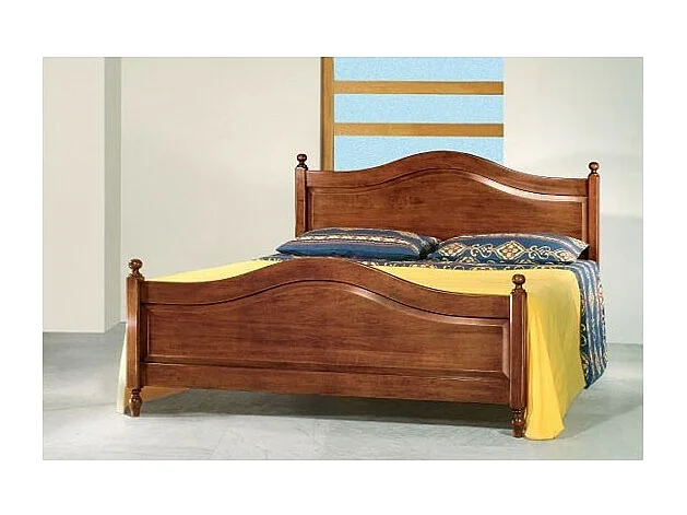 MOBILI 2G - Letto matrimoniale classico in legno tinta noce 175 H 112 P 212 (6126)