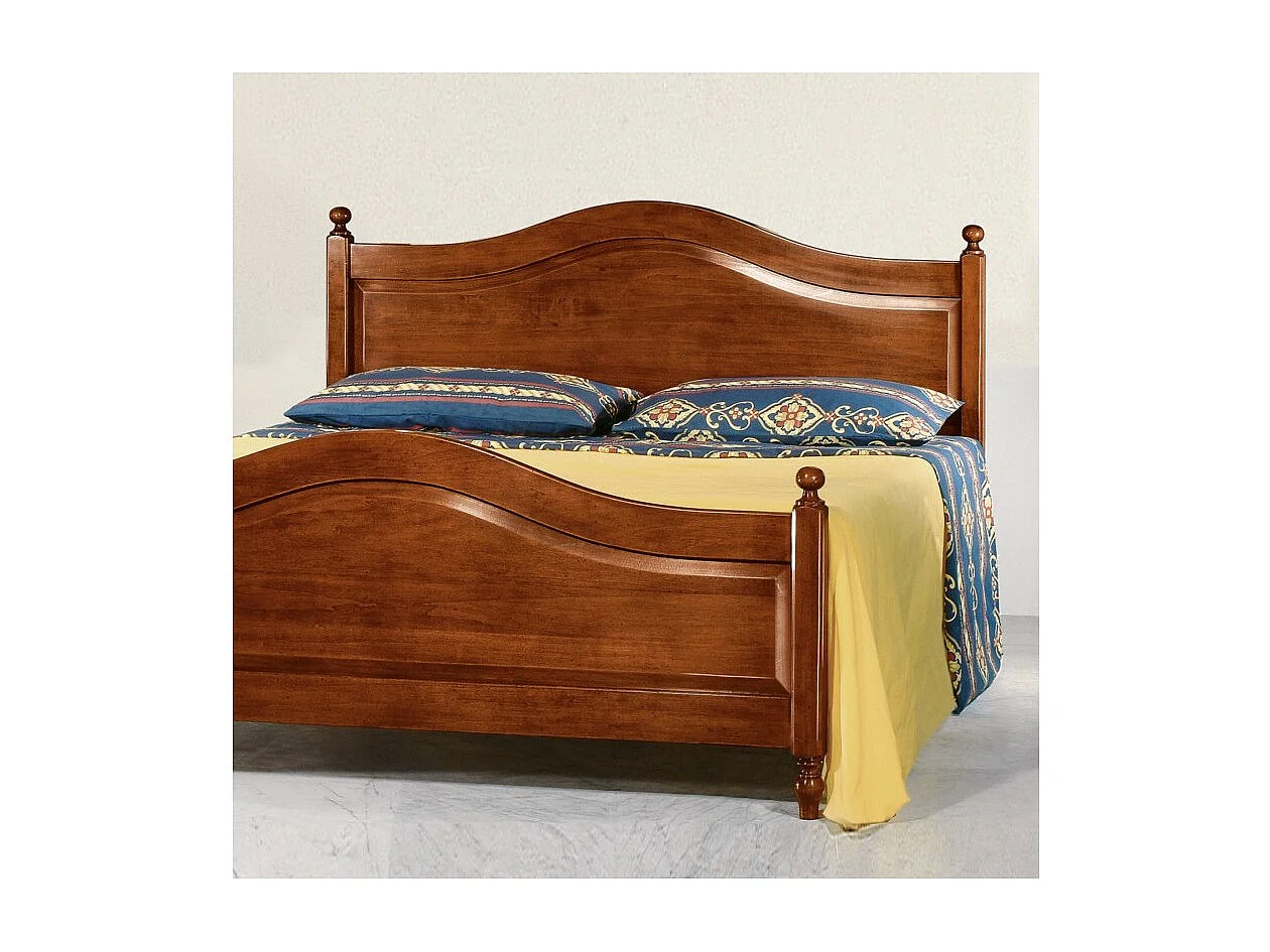 MOBILI 2G - Letto matrimoniale classico in legno tinta noce 175 H 112 P 212 (6126)