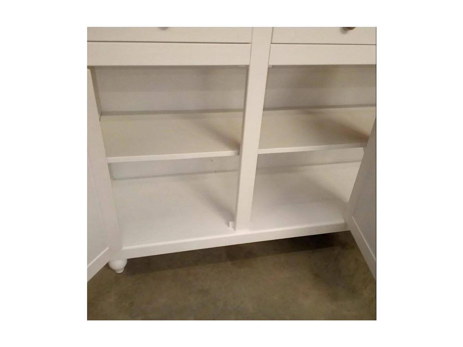 MOBILI 2G - MADIA CREDENZA ARTE POVERA 4 ANTE LEGNO BIANCO 196X43X98H (737)