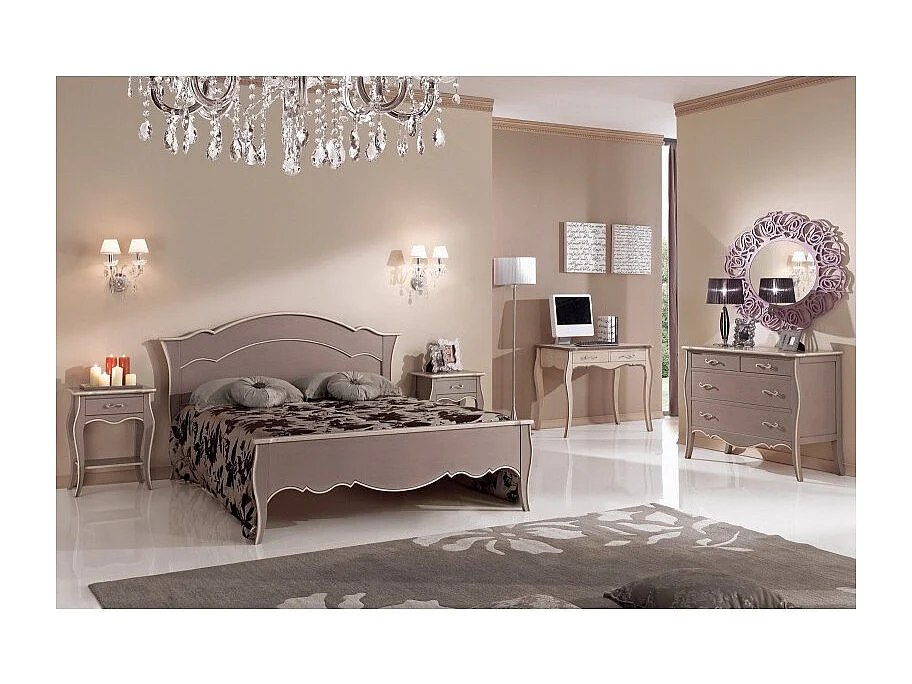 MOBILI 2G - COMO' 4 CASSETTI TORTORA ANTICATO CON PROFILI AVORIO MISURE L.116 P.54 H.91 (1479)