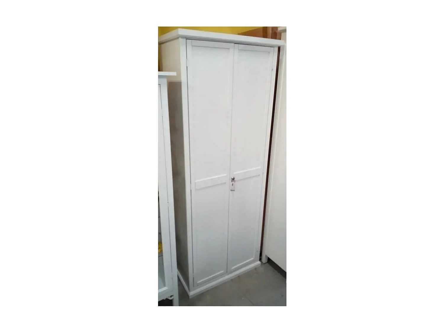 MOBILI 2G - ARMADIO PORTA SCARPE IN LEGNO BIANCO LACCATO cm 87x40x192H (1521)