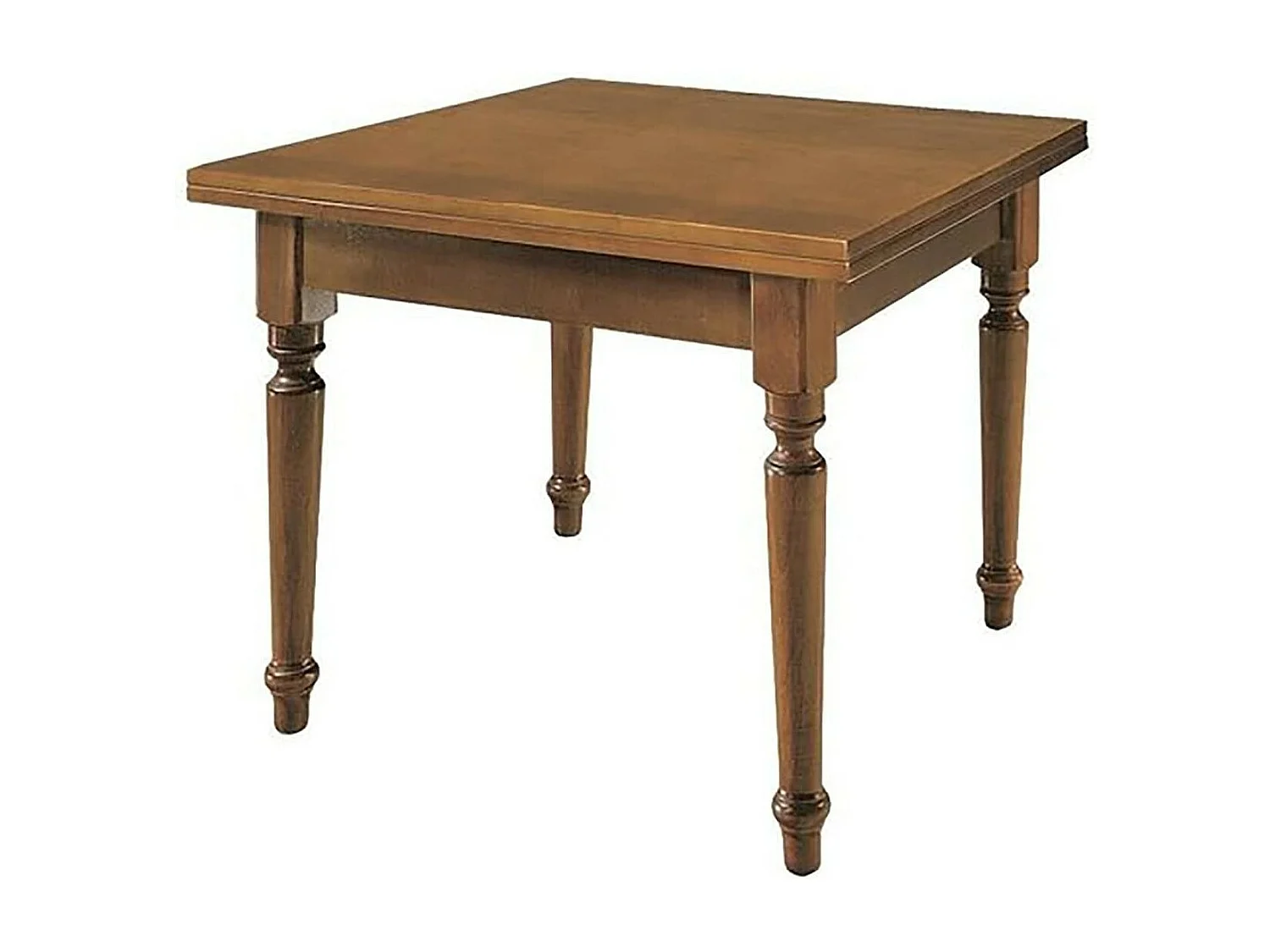 MOBILI 2G - TAVOLO NOCE GAMBA TORNITA 100X100 ALLUNGABILE A LIBRO (14)