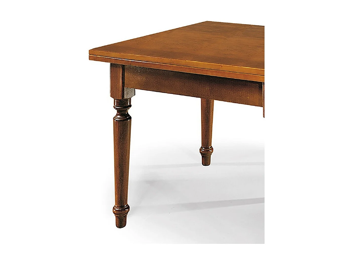 MOBILI 2G - TAVOLO NOCE GAMBA TORNITA 100X100 ALLUNGABILE A LIBRO (14)