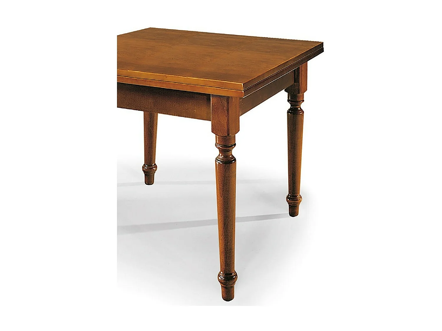 MOBILI 2G - TAVOLO NOCE GAMBA TORNITA 100X100 ALLUNGABILE A LIBRO (14)