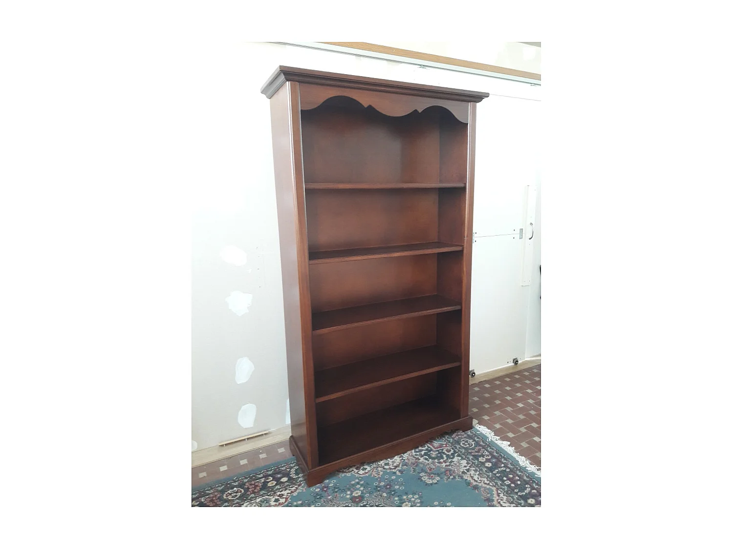 MOBILI 2G - LIBRERIA CLASSICA 5 RIPIANI IN LEGNO TINTA NOCE 120x40x210H (514)