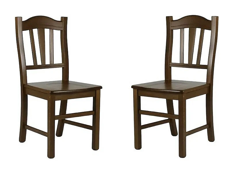 MOBILI 2G - SET 2 SEDIE GENDARME LEGNO/NOCE SEDUTA LEGNO (591)