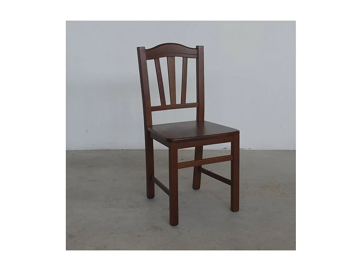 MOBILI 2G - SET 2 SEDIE GENDARME LEGNO/NOCE SEDUTA LEGNO (591)