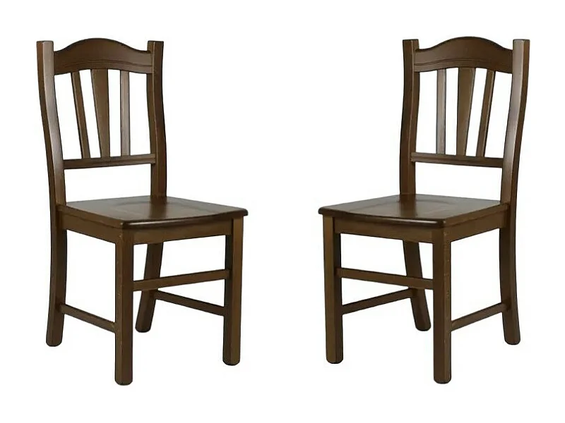 MOBILI 2G - SET 2 SEDIE GENDARME LEGNO/NOCE SEDUTA LEGNO (591)