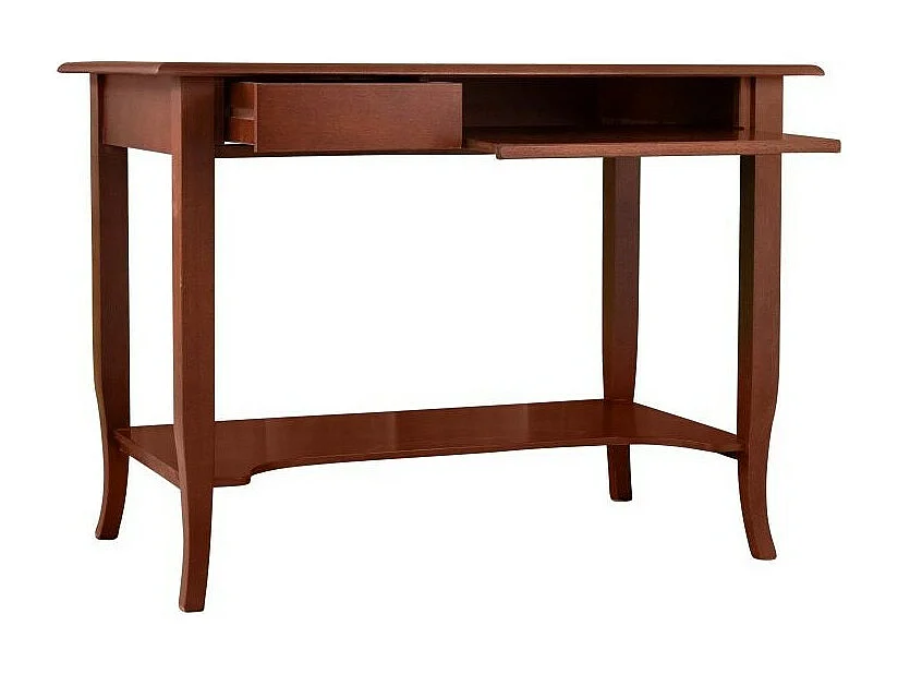 MOBILI 2G - SCRIVANIA ARTE POVERA IN LEGNO 1 CASSETTO TINTA NOCE 105X60X78 (157)