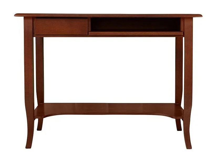 MOBILI 2G - SCRIVANIA ARTE POVERA IN LEGNO 1 CASSETTO TINTA NOCE 105X60X78 (157)