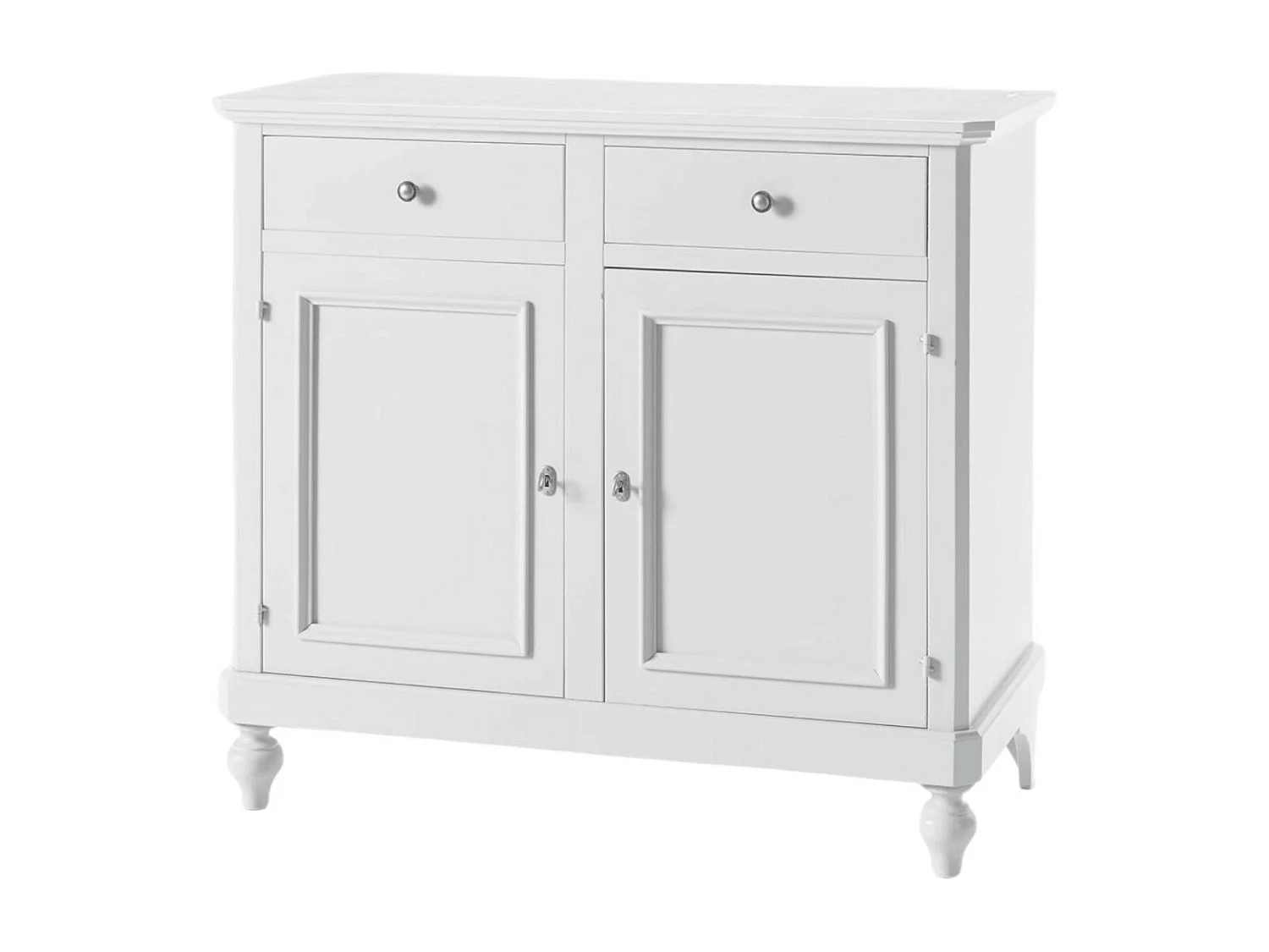 MOBILI 2G - MADIA CREDENZA NAPOLETANA 2 ANTE LACCATO BIANCO SPORCO L 112 P 49 H 98