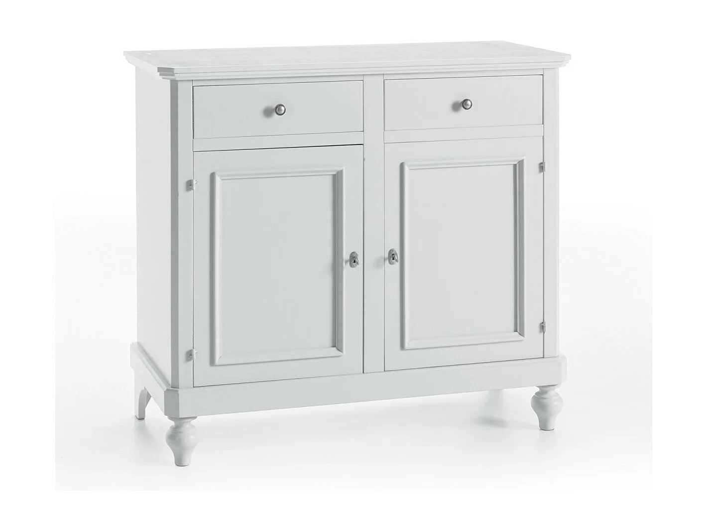 MOBILI 2G - MADIA CREDENZA NAPOLETANA 2 ANTE LACCATO BIANCO SPORCO L 112 P 49 H 98