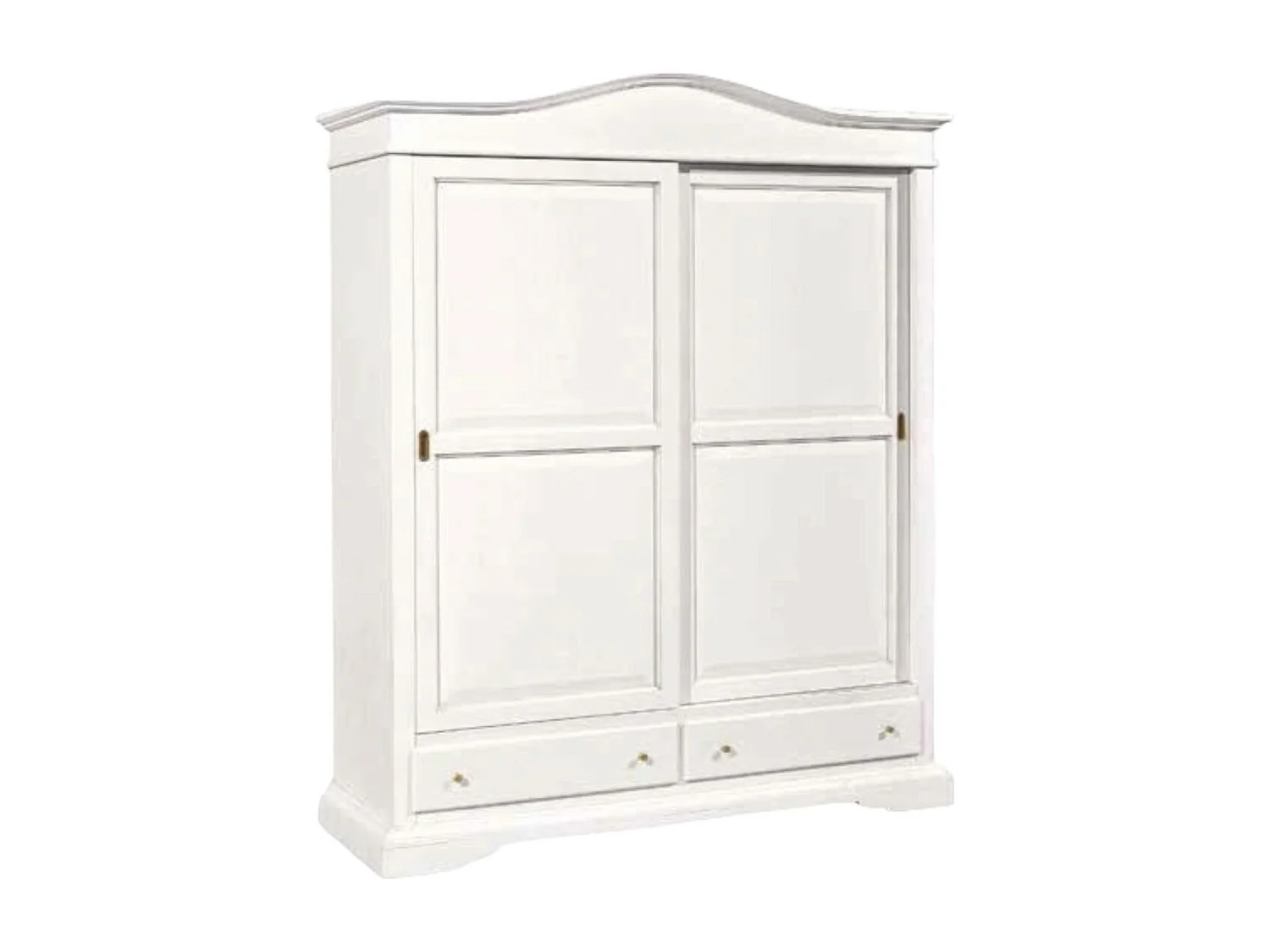 MOBILI 2G - ARMADIO 2 PORTE SCORREVOLI CLASSICO LEGNO BIANCO 180x67x225H (1398)