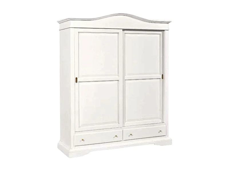 MOBILI 2G - ARMADIO 2 PORTE SCORREVOLI CLASSICO LEGNO BIANCO 180x67x225H (1398)
