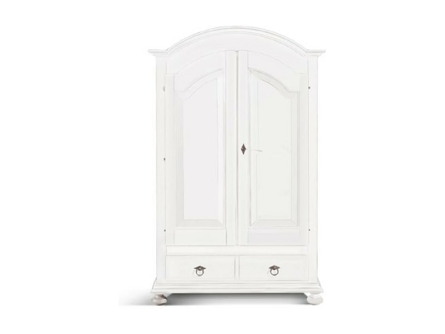 MOBILI 2G - ARMADIO CAPPELLO TONDO BIANCO OPACO SHABBY 125x60x200 (1245)