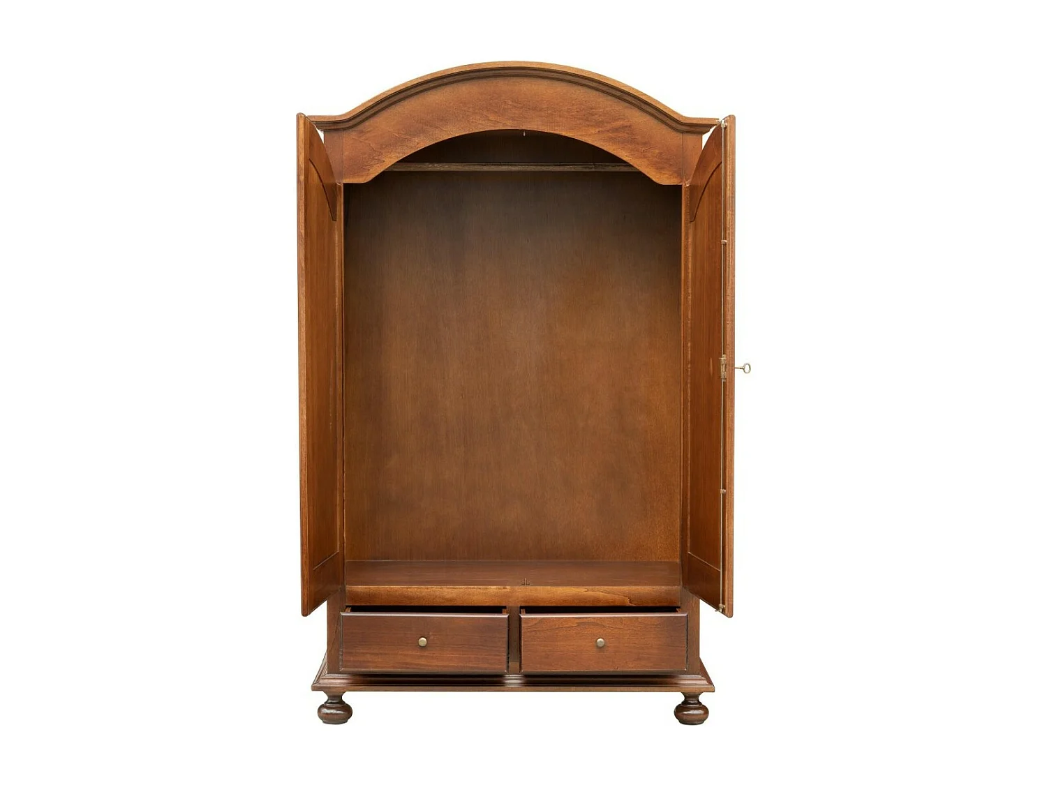 MOBILI 2G - ARMADIO ARTE POVERA 2 PORTE GENDARME IN LEGNO TINTA NOCE 125x60x200 (245)