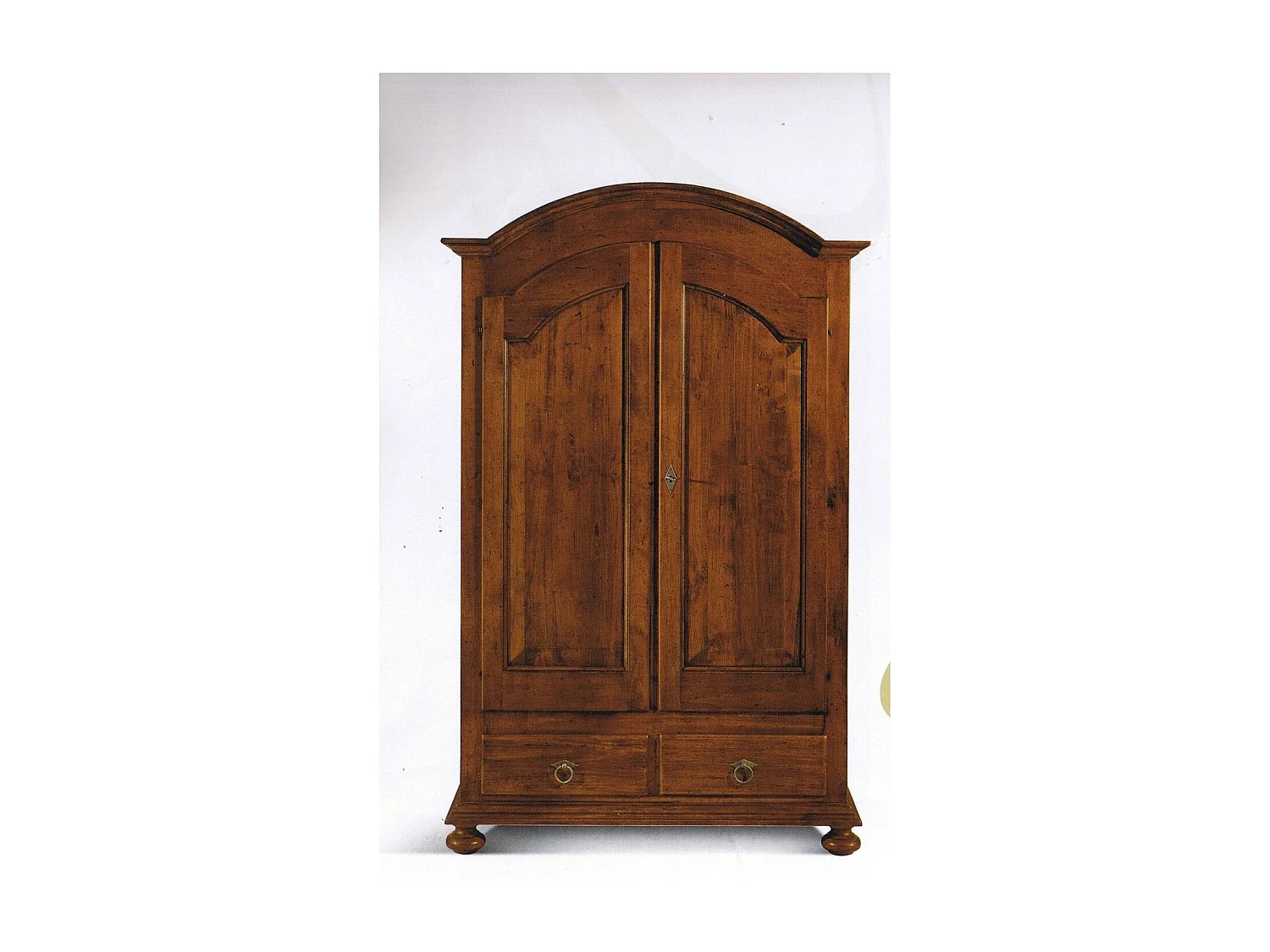 MOBILI 2G - ARMADIO ARTE POVERA 2 PORTE GENDARME IN LEGNO TINTA NOCE 125x60x200 (245)