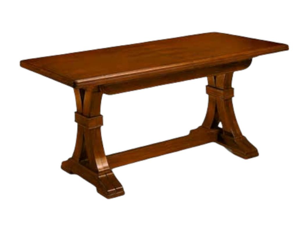 MOBILI 2G - Tavolo Fratino Allungabile In Legno Tinta Noce Arte Povera 160X85 (66)