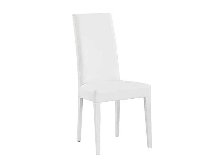 MOBILI 2G - SET 2 SEDIE MODERNE LEGNO ECOPELLE IMBOTTITA BIANCO (577)