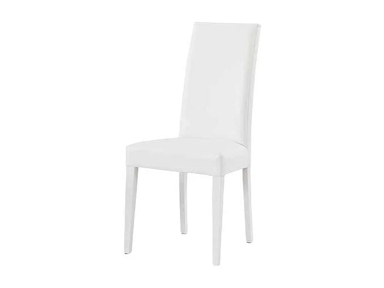 MOBILI 2G - SET 2 SEDIE MODERNE LEGNO ECOPELLE IMBOTTITA BIANCO (577)