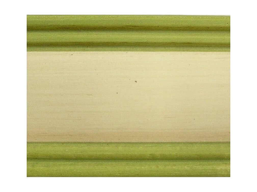 MOBILI 2G - Cassapanca in legno laccato avorio con profilo verde L.120x P.44 H.51 (1348)