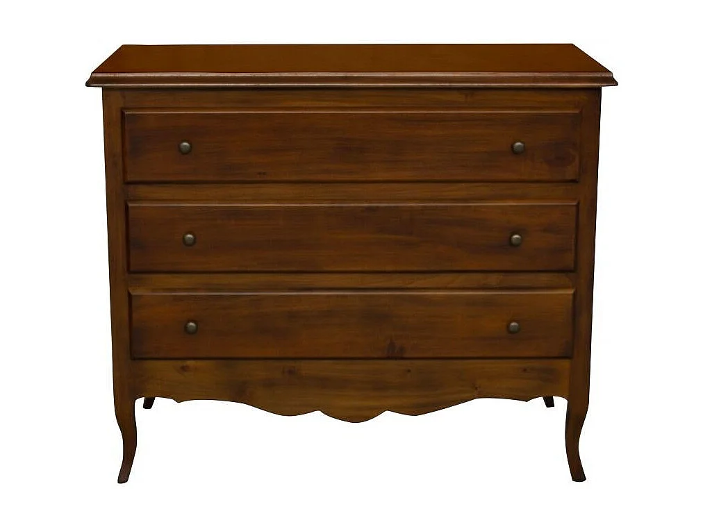 MOBILI 2G - Cassettiera 3 cassetti arte povera legno noce bassano 107x52X89 (762)