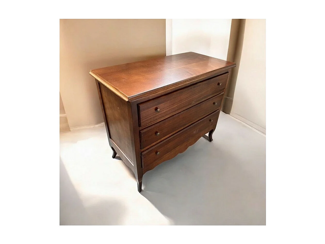 MOBILI 2G - Cassettiera 3 cassetti arte povera legno noce bassano 107x52X89 (762)