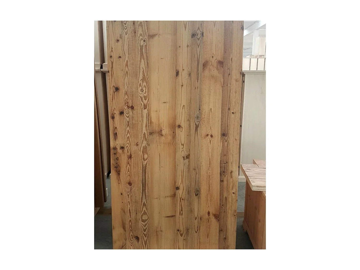 MOBILI 2G - TAVOLO FISSO RETTAGOLARE  LEGNO MASSELLO CONIFERA VECCHIA (003)