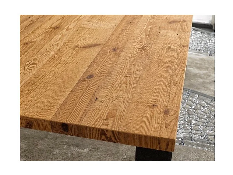 MOBILI 2G - TAVOLO FISSO RETTAGOLARE  LEGNO MASSELLO CONIFERA VECCHIA (003)