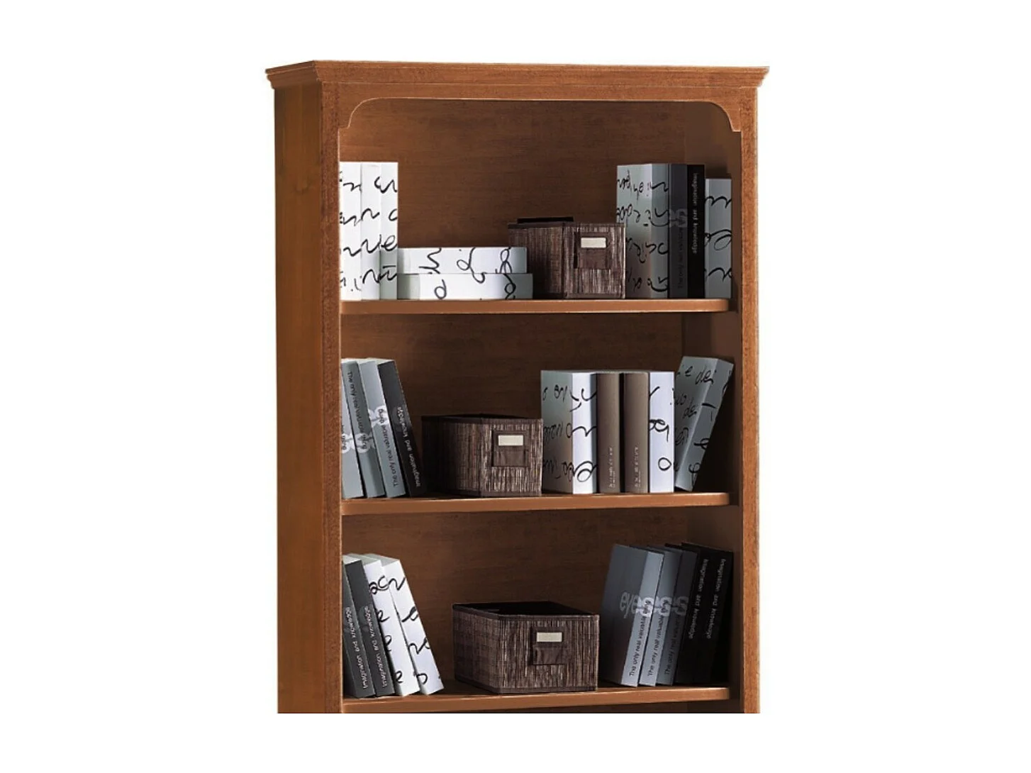 MOBILI 2G - LIBRERIA CLASSICA 4 RIPIANI 1 CASSETTO, TINTA NOCE cm 94x36x189H (312)