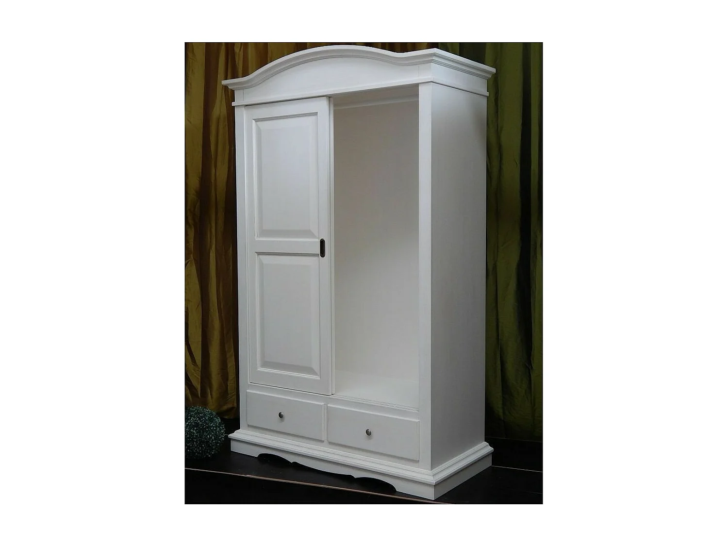 MOBILI 2G - ARMADIO ARTE POVERA 2 ANTE SCORREVOLI SHABBY LEGNO BIANCO 122x60x200 (1296)