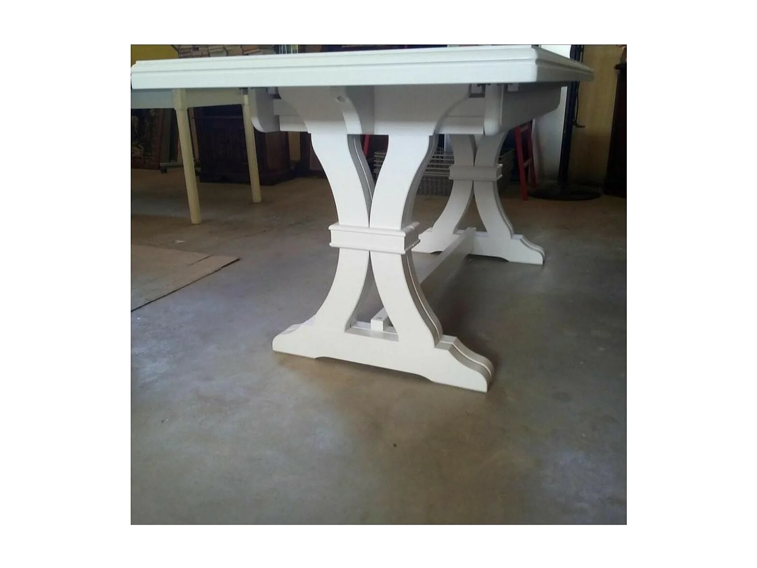 MOBILI 2G - Tavolo classico In Legno Rettangolare Allungabile Laccato Bianco 180x85 (740)