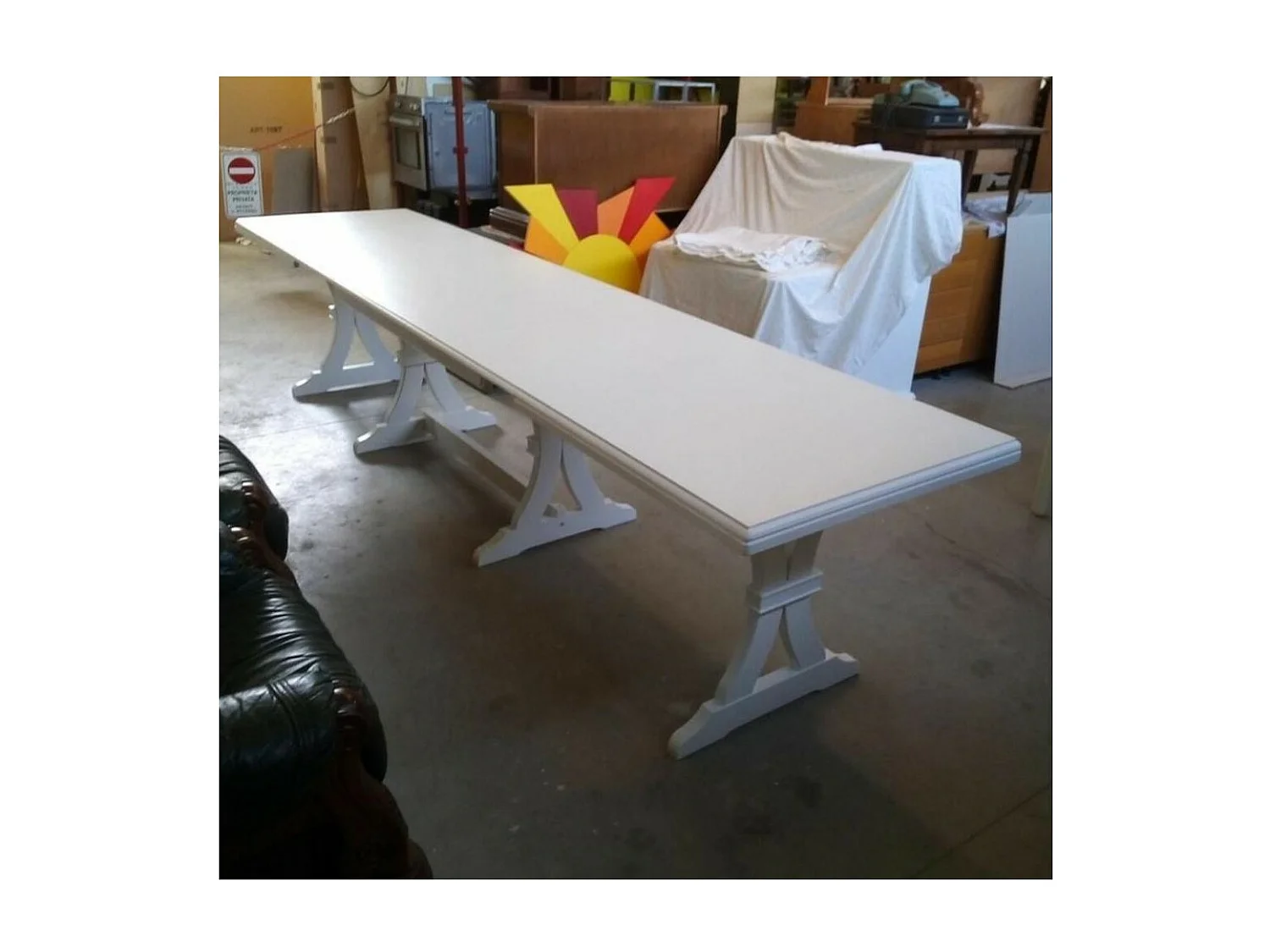 MOBILI 2G - Tavolo classico In Legno Rettangolare Allungabile Laccato Bianco 180x85 (740)