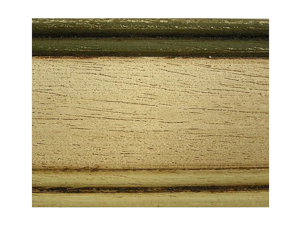 MOBILI 2G - LETTO  DRITTO MATRIMONIALE AVORIO ANTICO/VERDE IN LEGNO 173x209x107 (1472)