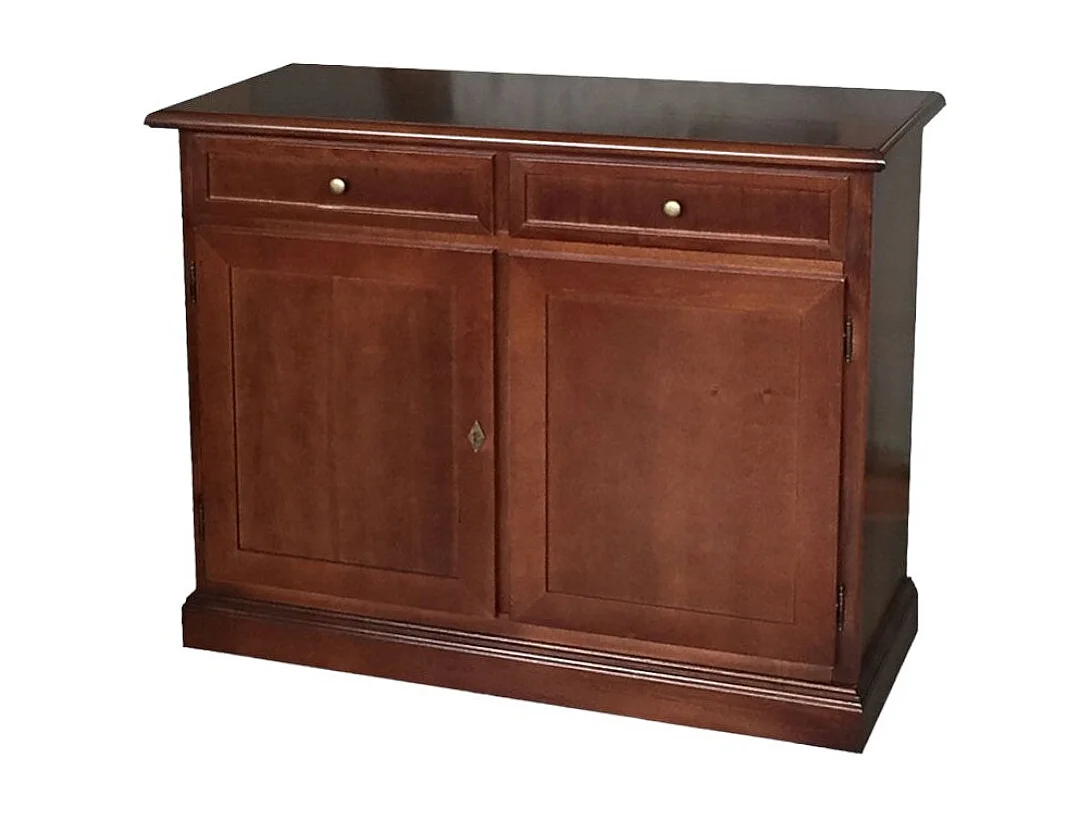 MOBILI 2G - Madia credenza arte povera in legno 2 ante tinta noce 105x42x85 (384)