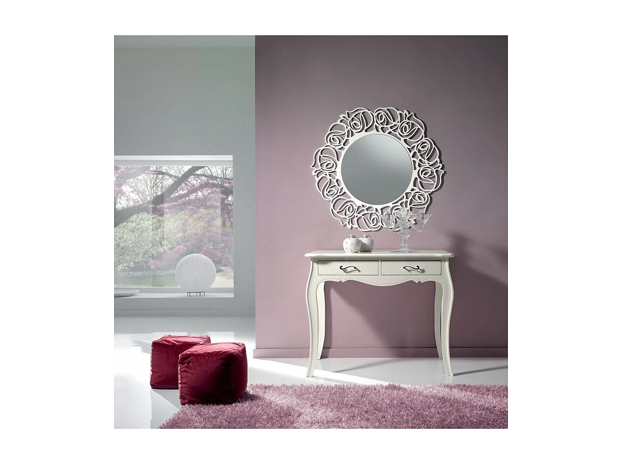 MOBILI 2G - CONSOLLE IN LEGNO LACCATA BIANCO OPACO MISURE L.101 P.38 H.82 (3106)