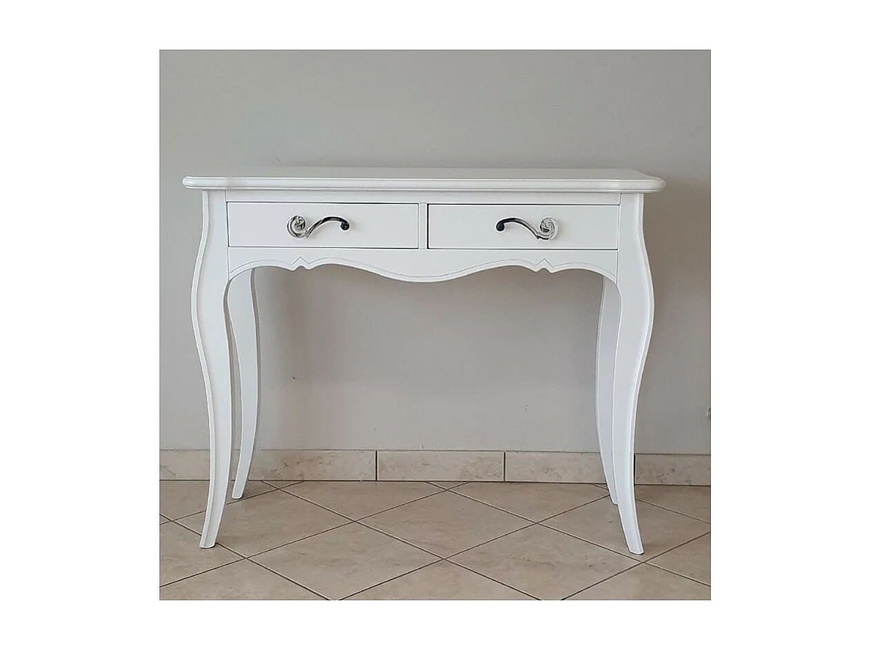 MOBILI 2G - CONSOLLE IN LEGNO LACCATA BIANCO OPACO MISURE L.101 P.38 H.82 (3106)