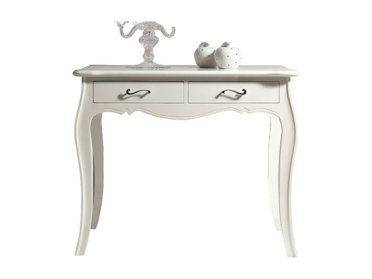 MOBILI 2G - CONSOLLE IN LEGNO LACCATA BIANCO OPACO MISURE L.101 P.38 H.82 (3106)