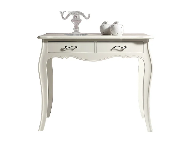 MOBILI 2G - CONSOLLE IN LEGNO LACCATA BIANCO OPACO MISURE L.101 P.38 H.82 (3106)