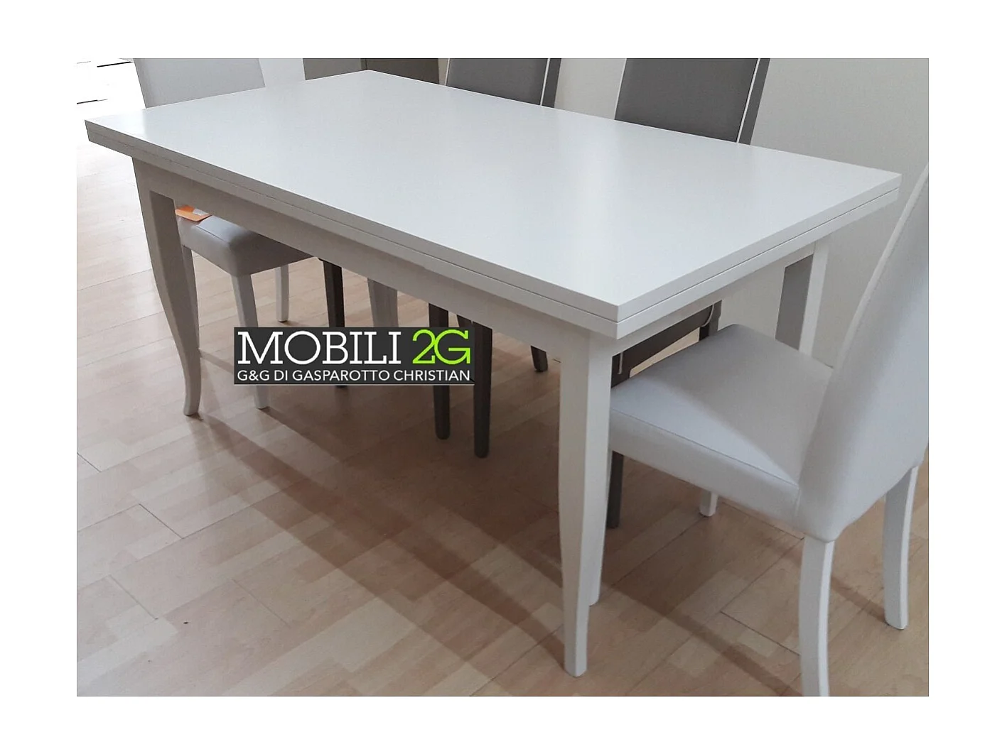 MOBILI 2G - TAVOLO CON ALLUNGHE 80X80 BIANCO OPACO (745)