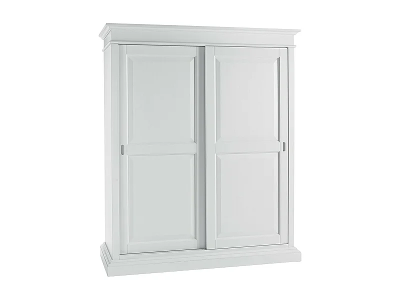 MOBILI 2G - Armadio arte povera 2 Ante scorrevoli legno bianco shabby 183x67x212
