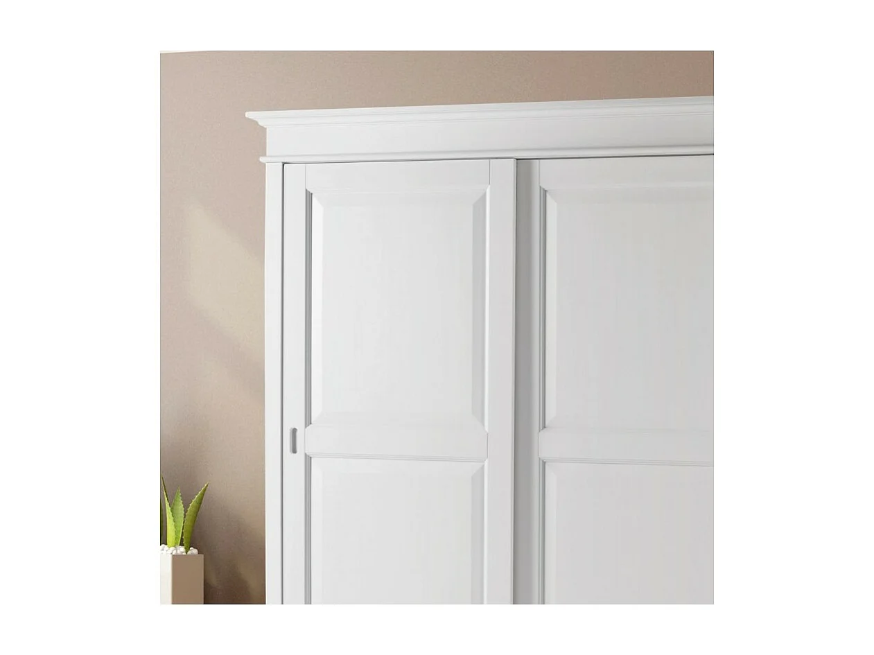 MOBILI 2G - Armadio arte povera 2 Ante scorrevoli legno bianco shabby 183x67x212