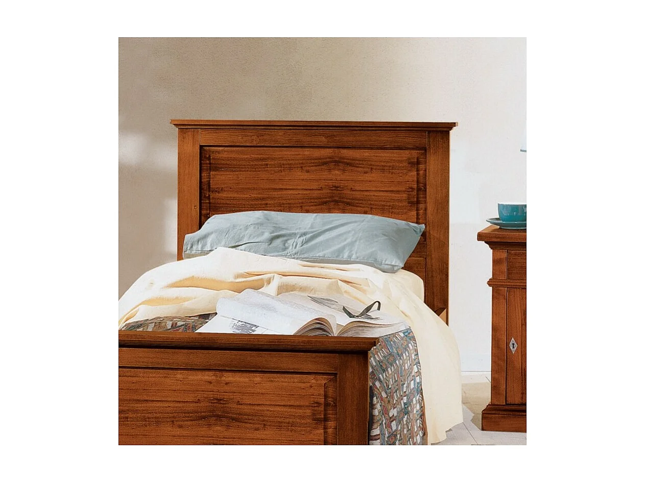MOBILI 2G - Letto singolo classico legno tinta noce L.103 H 110 P 209 (6132)