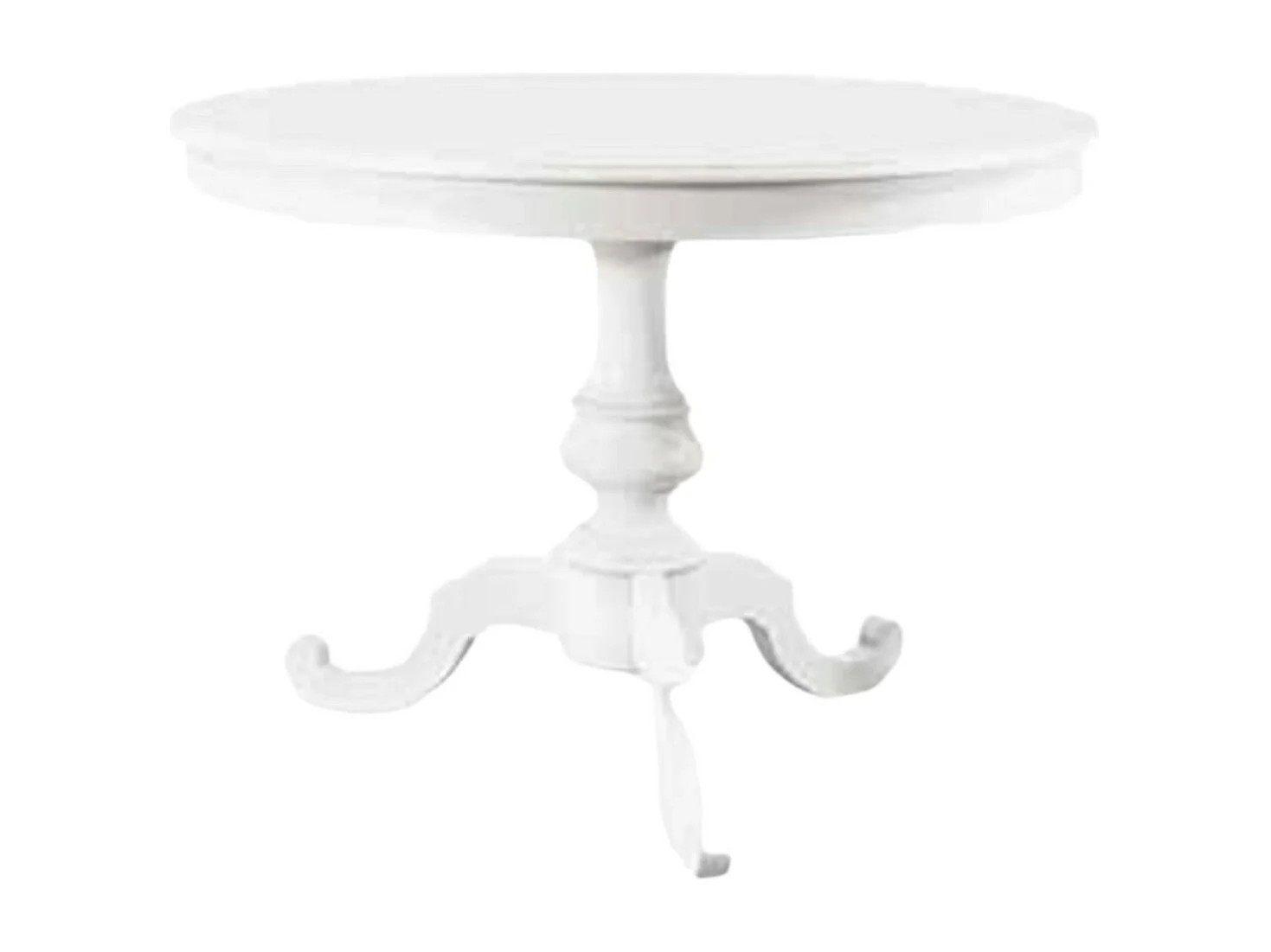 MOBILI 2G - TAVOLO ARTE POVERA ROTONDO COLORE BIANCO OPACO D.120, 1 ALLUNGA 40 CENTIMETRI (1453)