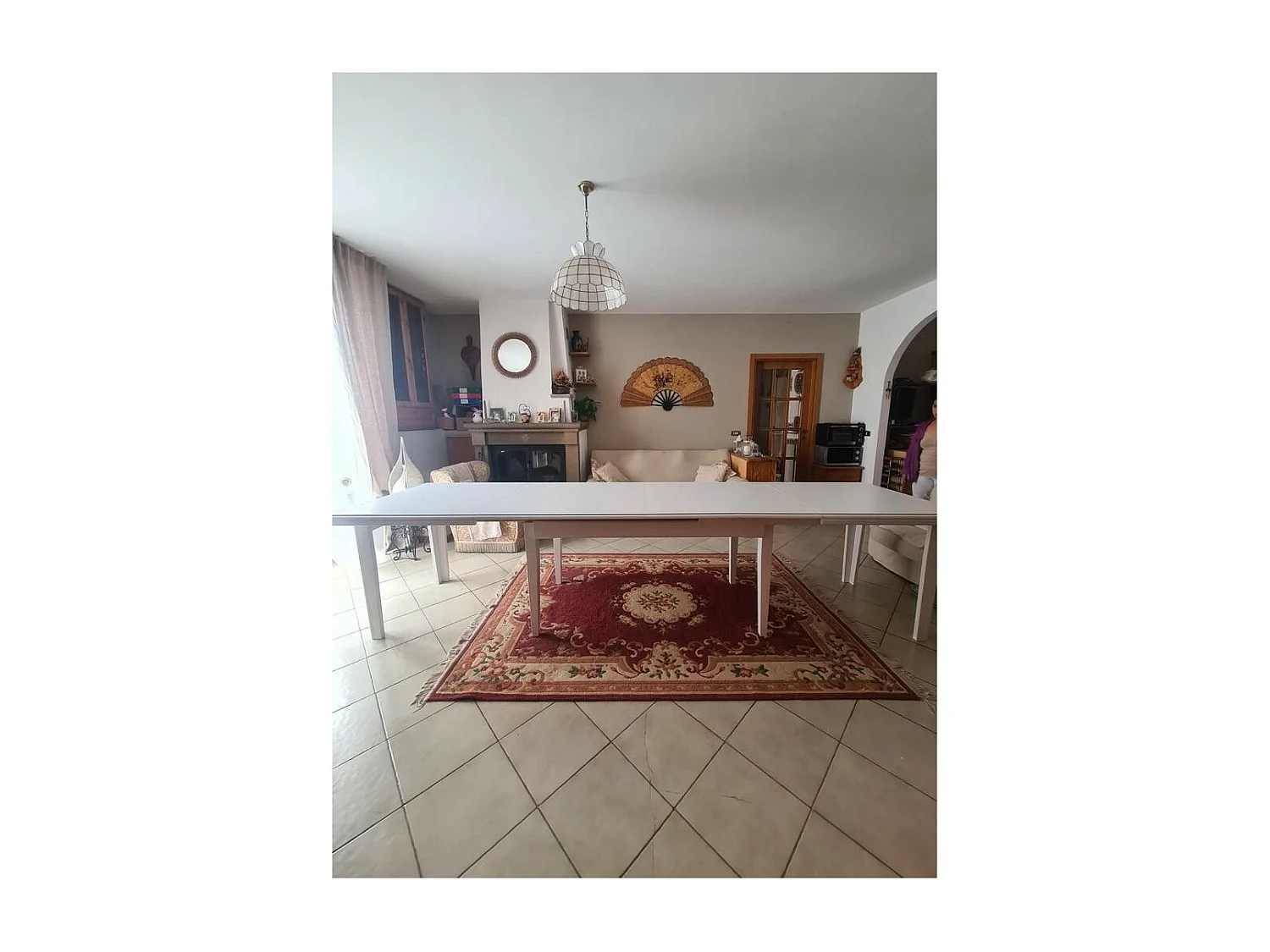 MOBILI 2G - Tavolo classico rettangolare allungabile 180x100 bianco (744)